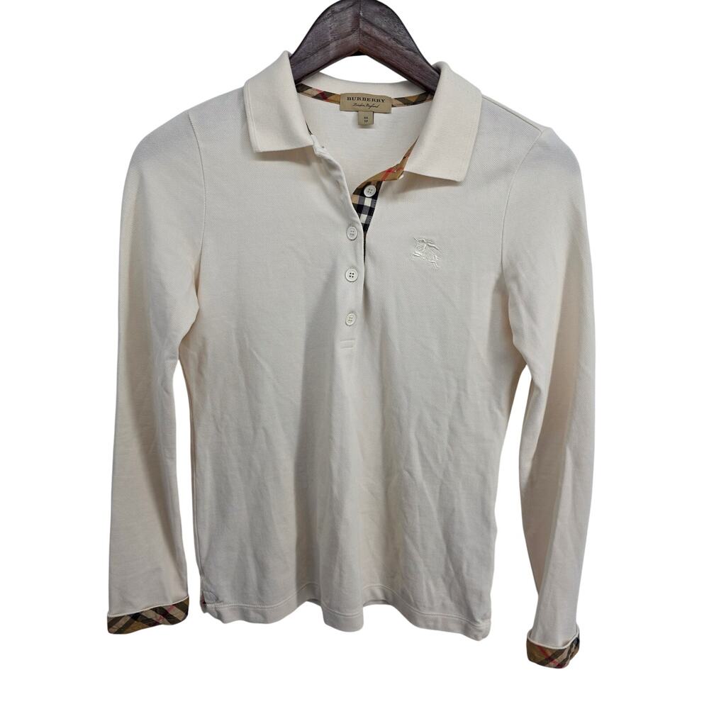 Burberry Cream Nova Check Polo Size XS